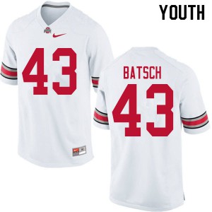 #43 Ryan Batsch OSU Buckeyes Youth University Jerseys White