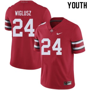 #24 Sam Wiglusz Ohio State Youth Stitched Jerseys Red