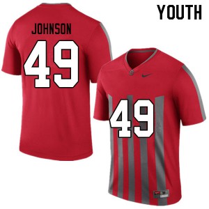#49 Xavier Johnson OSU Buckeyes Youth Stitched Jersey Throwback