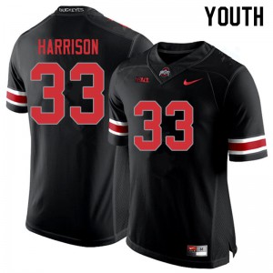 #33 Zach Harrison Ohio State Youth Football Jersey Blackout