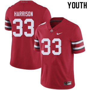 #33 Zach Harrison Ohio State Youth Official Jerseys Red