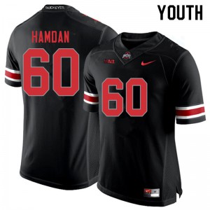 #60 Zaid Hamdan Ohio State Youth Stitch Jerseys Blackout