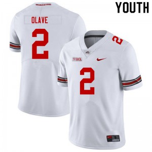 #2 Chris Olave Ohio State Youth University Jersey White