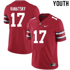 #17 Danny Vanatsky Ohio State Youth Embroidery Jersey Scarlet