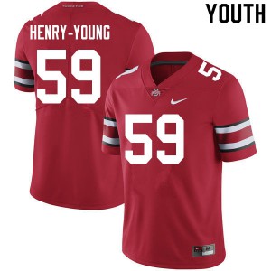 #59 Darrion Henry-Young OSU Buckeyes Youth Stitch Jersey Scarlet