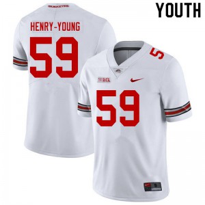 #59 Darrion Henry-Young Ohio State Youth Football Jersey White
