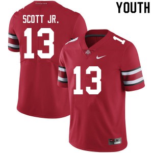 #13 Gee Scott Jr. Ohio State Youth Stitch Jersey Scarlet