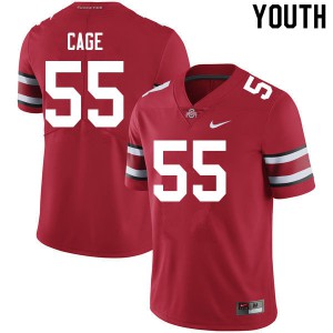 #55 Jerron Cage Ohio State Buckeyes Youth Embroidery Jerseys Scarlet
