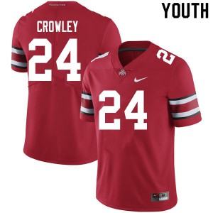 #24 Marcus Crowley Ohio State Youth NCAA Jerseys Scarlet