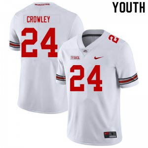 #24 Marcus Crowley Ohio State Buckeyes Youth Alumni Jerseys White