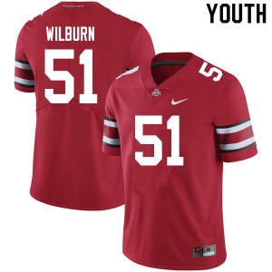 #51 Trayvon Wilburn Ohio State Youth Stitched Jerseys Scarlet