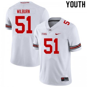 #51 Trayvon Wilburn Ohio State Buckeyes Youth NCAA Jerseys White