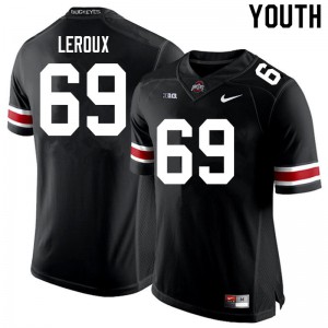 #69 Trey Leroux Ohio State Buckeyes Youth Stitch Jersey Black