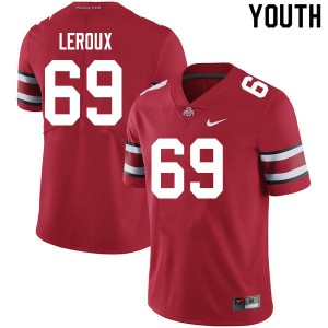 #69 Trey Leroux Ohio State Buckeyes Youth Embroidery Jerseys Scarlet