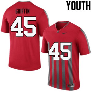 #45 Archie Griffin Ohio State Youth Football Jersey Throwback