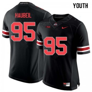 #95 Blake Haubeil Ohio State Youth Football Jersey Blackout