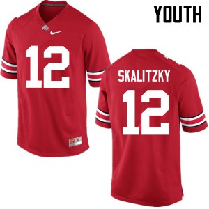 #12 Brendan Skalitzky Ohio State Youth Embroidery Jerseys Red