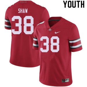 #38 Bryson Shaw Ohio State Buckeyes Youth Football Jersey Red