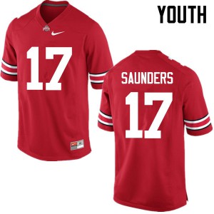 #17 C.J. Saunders Ohio State Buckeyes Youth Stitched Jersey Red