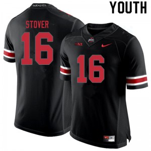 #16 Cade Stover OSU Buckeyes Youth Football Jersey Blackout