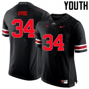 #34 Carlos Hyde Ohio State Buckeyes Youth Stitched Jersey Black