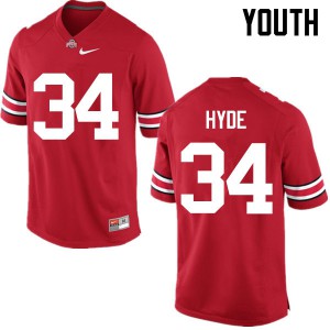 #34 Carlos Hyde Ohio State Buckeyes Youth High School Jerseys Red