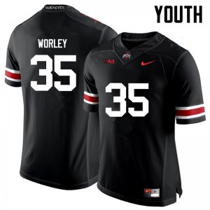 #35 Chris Worley OSU Buckeyes Youth Embroidery Jerseys Black