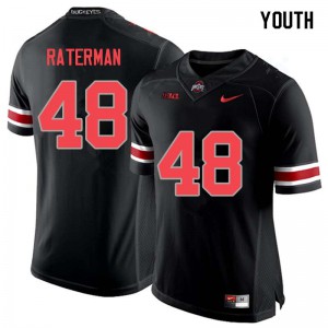 #48 Clay Raterman OSU Buckeyes Youth Embroidery Jersey Blackout
