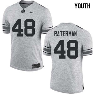 #48 Clay Raterman OSU Buckeyes Youth Official Jerseys Gray