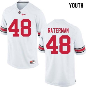 #48 Clay Raterman OSU Buckeyes Youth Embroidery Jersey White