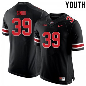 #39 Cody Simon OSU Buckeyes Youth Embroidery Jersey Blackout