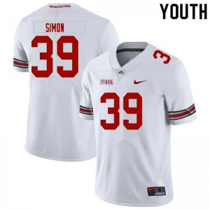 #39 Cody Simon Ohio State Youth University Jerseys White