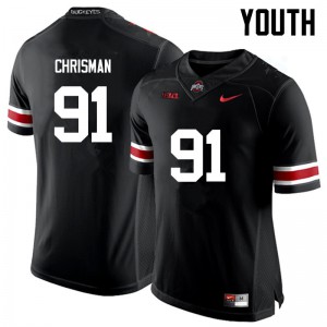 #91 Drue Chrisman OSU Buckeyes Youth Stitched Jersey Black