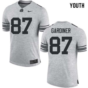 #87 Ellijah Gardiner Ohio State Buckeyes Youth Player Jersey Gray