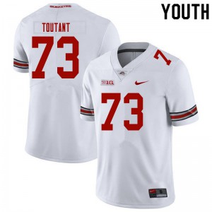 #73 Grant Toutant Ohio State Youth Stitch Jersey White