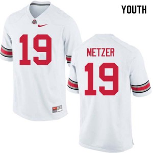 #19 Jake Metzer Ohio State Youth NCAA Jerseys White