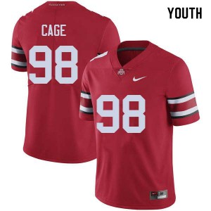 #98 Jerron Cage Ohio State Youth Stitched Jersey Red