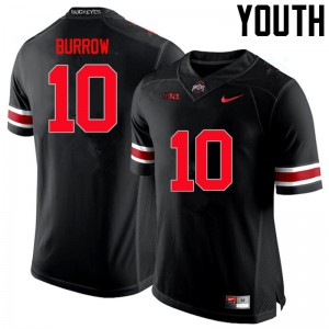 #10 Joe Burrow OSU Buckeyes Youth University Jerseys Black