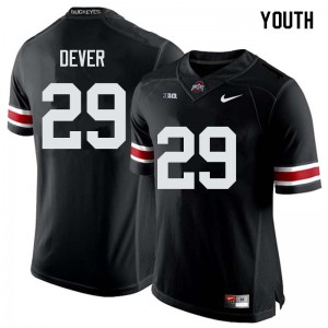 #29 Kevin Dever OSU Buckeyes Youth Embroidery Jerseys Black