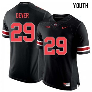 #29 Kevin Dever Ohio State Youth University Jerseys Blackout