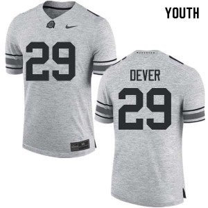 #29 Kevin Dever Ohio State Buckeyes Youth Player Jersey Gray