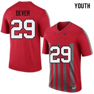 #29 Kevin Dever Ohio State Buckeyes Youth Stitch Jersey Throwback