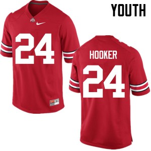#24 Malik Hooker OSU Youth Stitch Jerseys Red