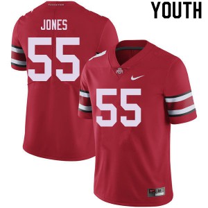 #55 Matthew Jones Ohio State Youth Embroidery Jersey Red