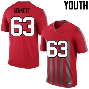 #63 Michael Bennett Ohio State Buckeyes Youth Stitch Jersey Throwback