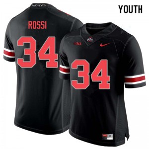 #34 Mitch Rossi OSU Buckeyes Youth Stitched Jerseys Blackout