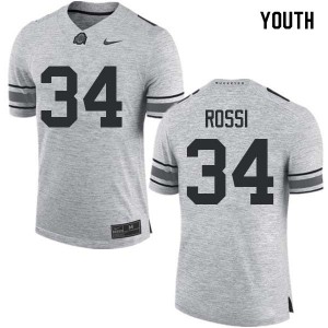 #34 Mitch Rossi Ohio State Youth College Jersey Gray