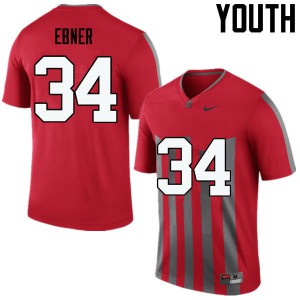 #34 Nate Ebner Ohio State Youth Stitched Jerseys Throwback
