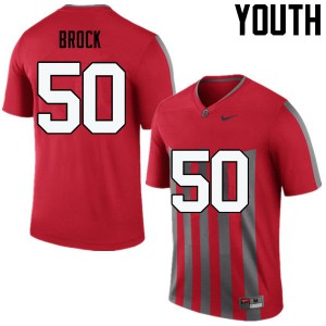 #50 Nathan Brock OSU Buckeyes Youth Embroidery Jersey Throwback
