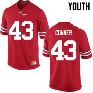 #43 Nick Conner OSU Buckeyes Youth Embroidery Jersey Red